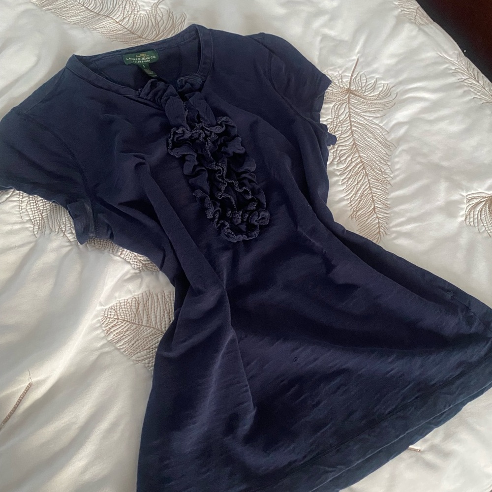 y2k ralph lauren ruffled top